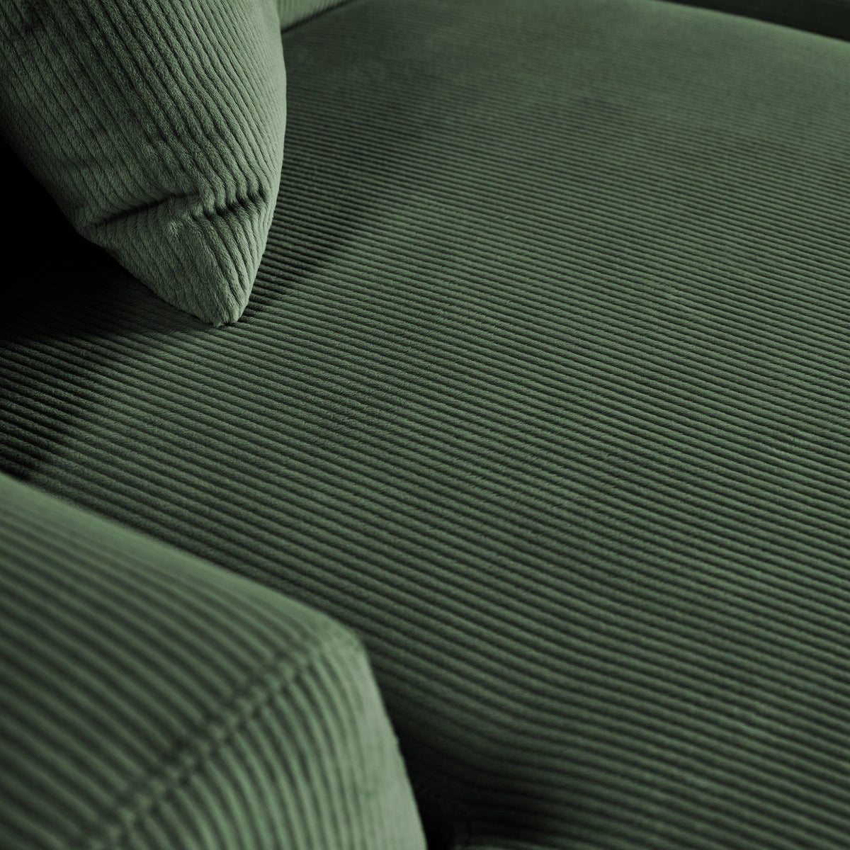 High-Quality Microfiber Sectional Sofa with Deep Seating - Beige or Dark Green
