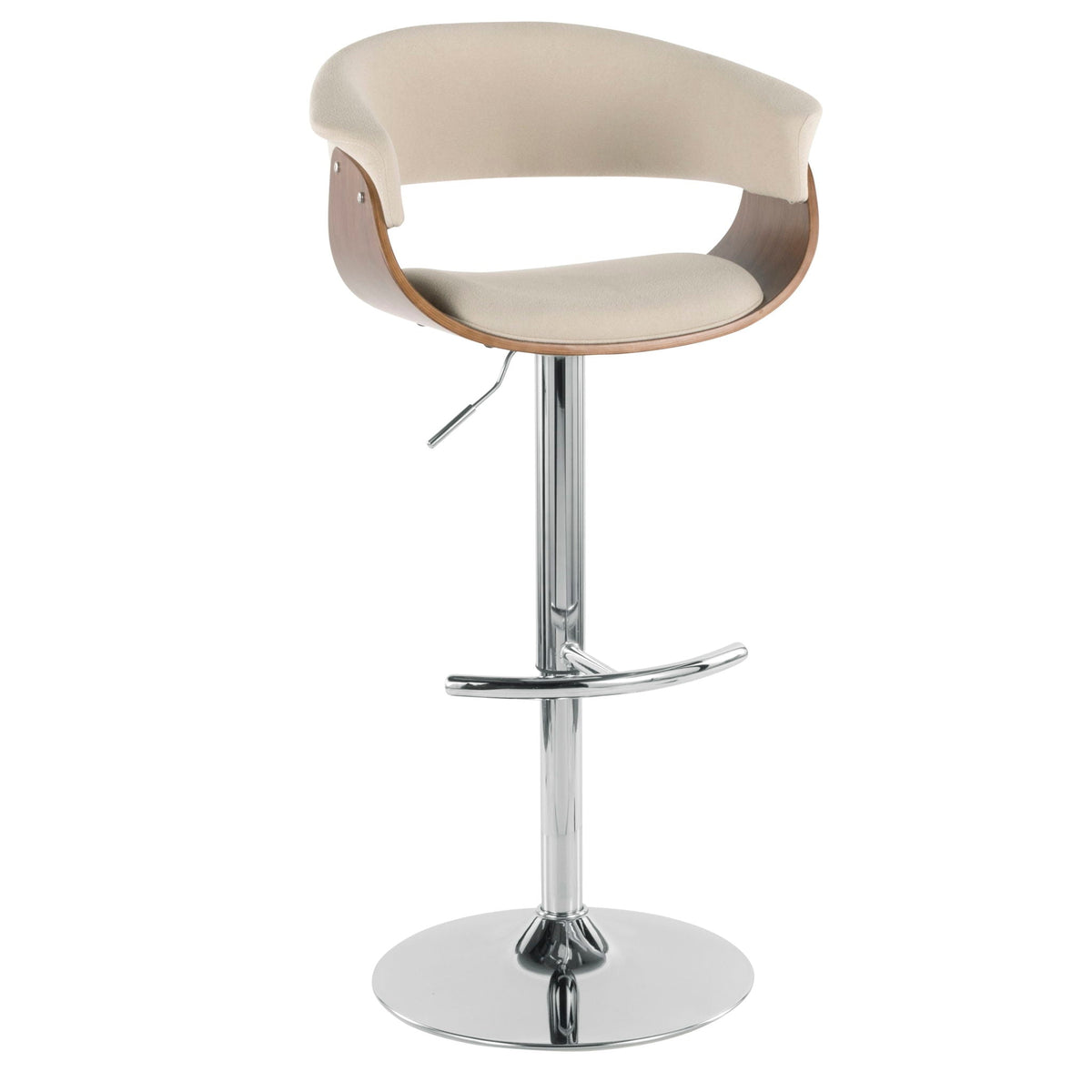 Mid Century Modern Adjustable Height Barstool Set with Swivel – Gray or Beige