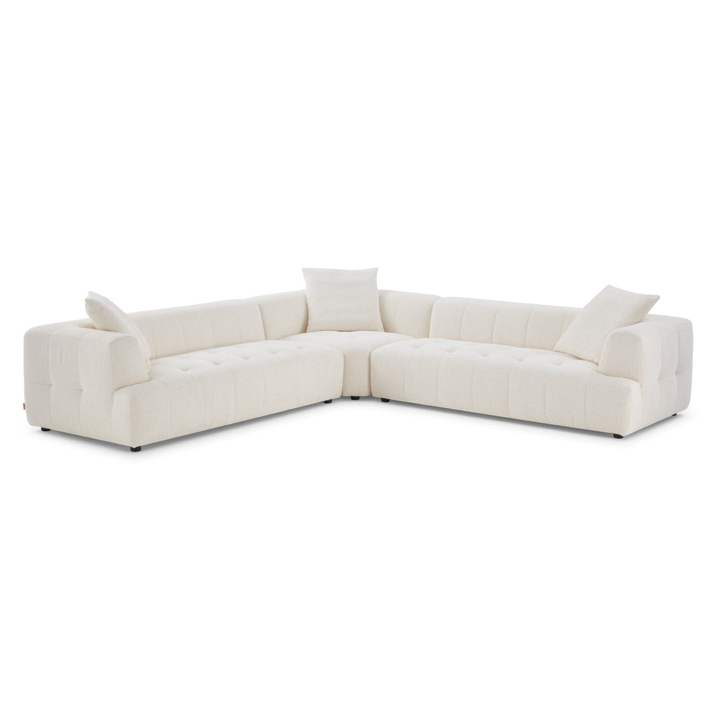 Elegant Upholstery Corner Sofa with Durable Frame - Beige