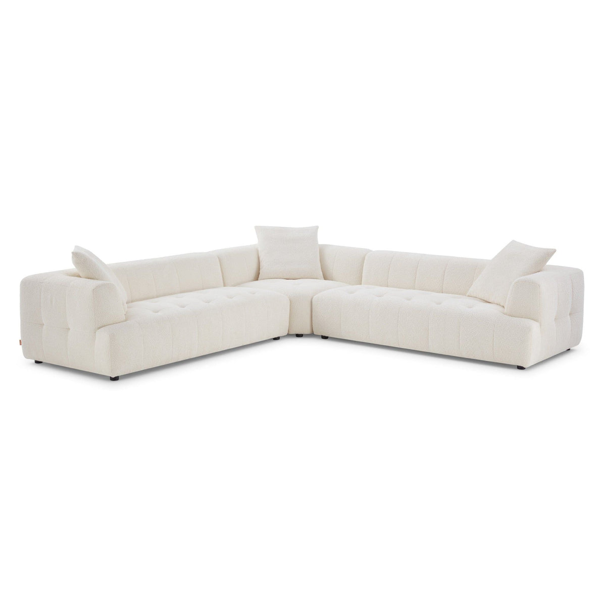 Elegant Upholstery Corner Sofa with Durable Frame - Beige