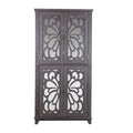Modern Sideboard Buffet with Mirrored Doors and Adjustable Shelves - Dark Brown or Gray