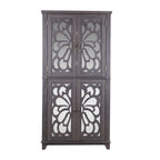 Modern Sideboard Buffet with Mirrored Doors and Adjustable Shelves - Dark Brown or Gray