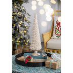 Fringes Embellished Cone with Wooden Base - Accessories