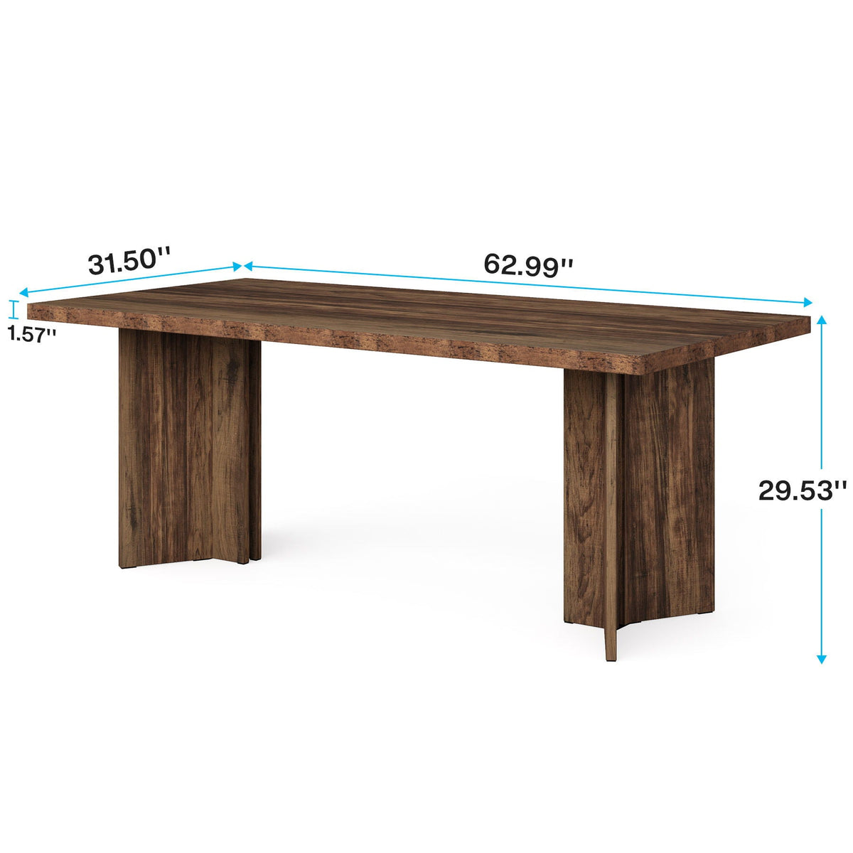 Vintage Executive Desk with Thickened Tabletop – Light Brown or Dark Brown