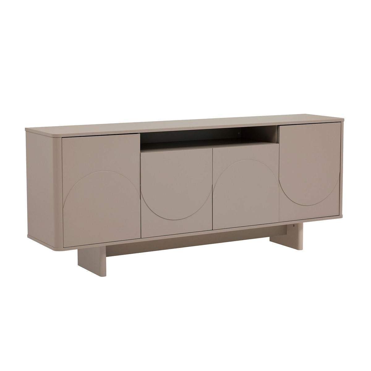 Sideboard With Adjustable Shelves and Soft Close Doors - White, Light Brown, Green