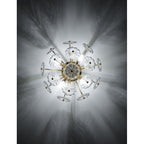 Gold Flush Mount Ceiling Light with Crystal Petals - Gold