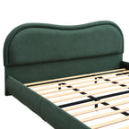 King Size Upholstered Platform Bed Frame with Rounded Corners