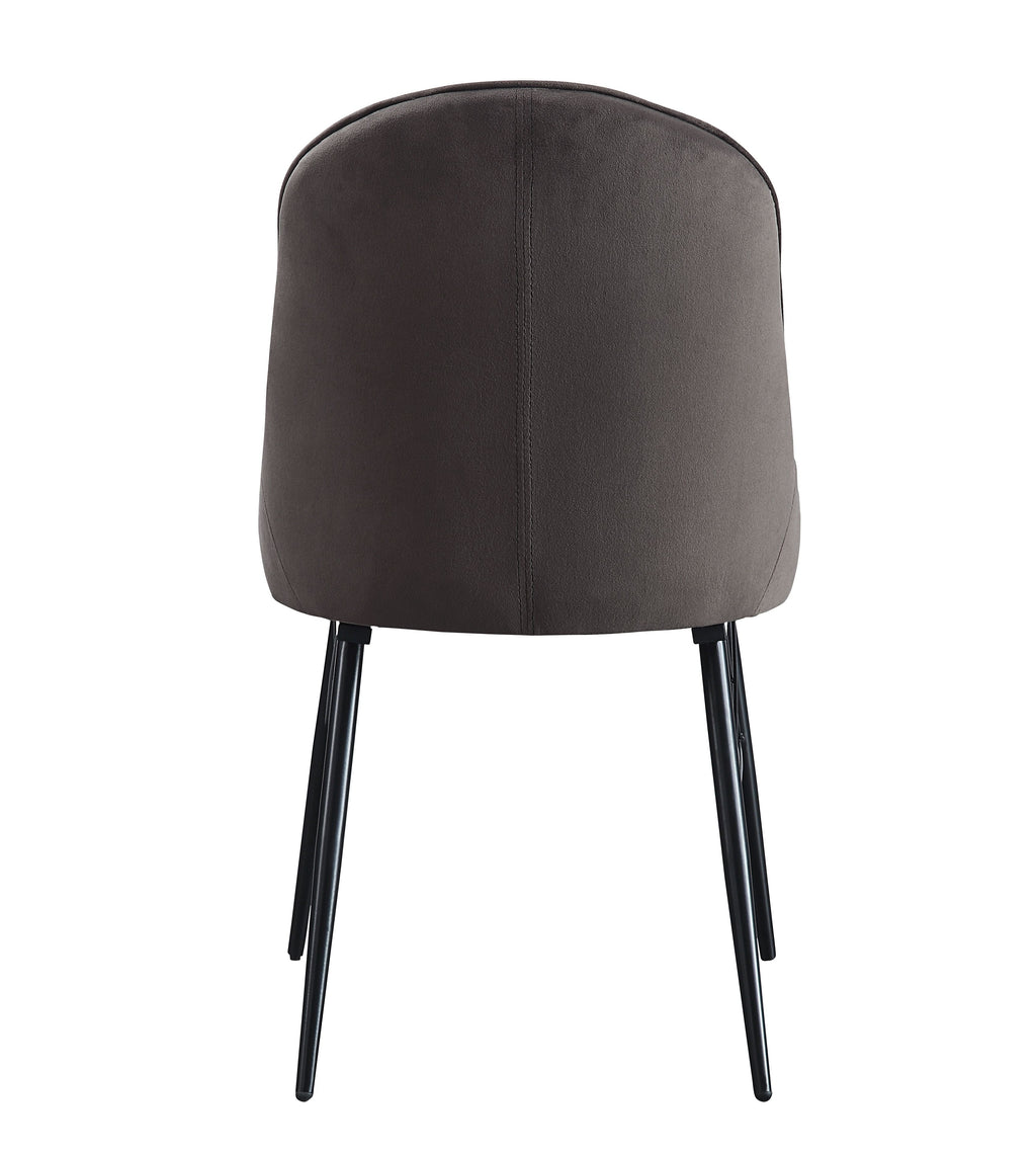 Upholstered Dining Seating with Metal Frame - Channel Tufting - Black or Dark Gray