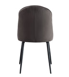 Upholstered Dining Seating with Metal Frame - Channel Tufting - Black or Dark Gray