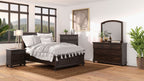 Elegant Design Mirror with Expansive View - Dark Cherry