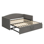 Upholstered Daybed With Pop Up Trundle Sofa Bed - Space Saving, Durable Frame - Gray or Pink