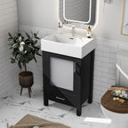 Bathroom Vanity with Ceramic Sink and Ample Storage - Blue, Green, or Black