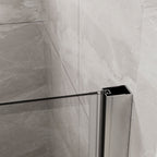 Frameless Glass Shower Door Bifold with Zinc Alloy Handle - Pearl Silver or Black