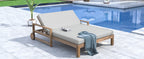 TREXM Farmhouse Wooden Outdoor Sunbed for 2 People