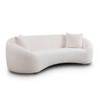 Curved 3 Seater Sofa for Living Room with Deep Seating - White