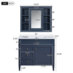 Bathroom Vanity With Mirror Cabinet and Single Sink - Soft-Closing Doors