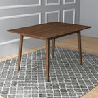 Modern Rectangular Dining Table with Solid Wood Construction - Dark Brown or White