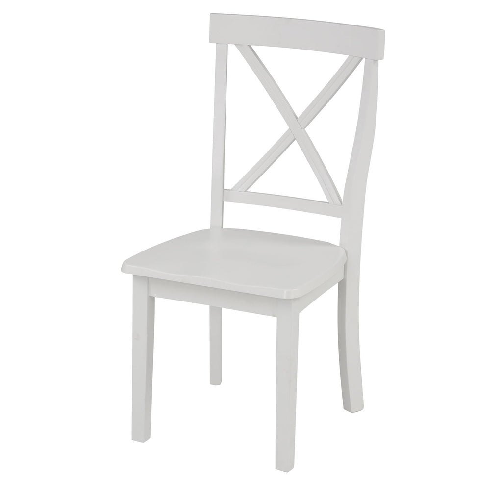 5-Piece Solid Wood Dining Set — White or Dark Gray