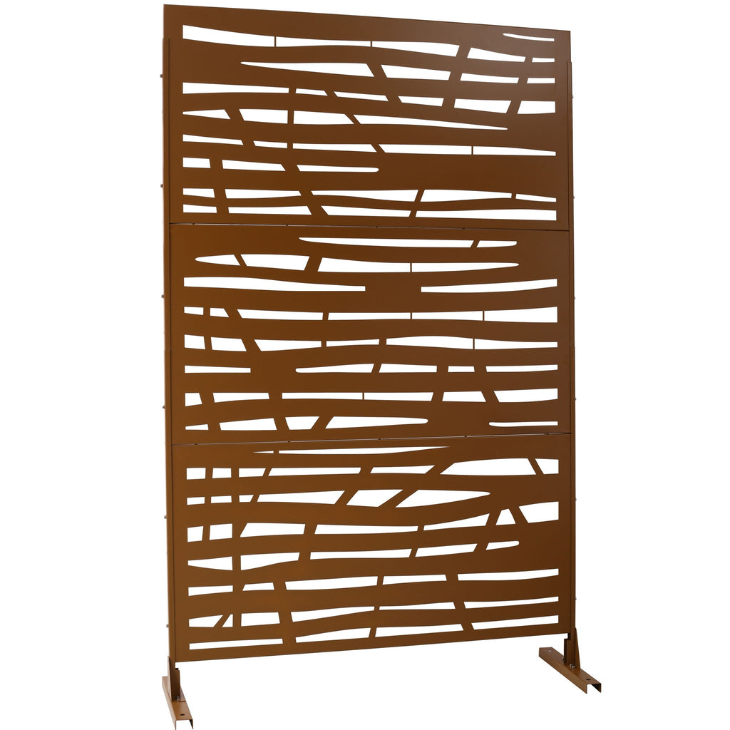 Metal Privacy Screen Room Divider with Durable Construction - Black, White, Dark Brown