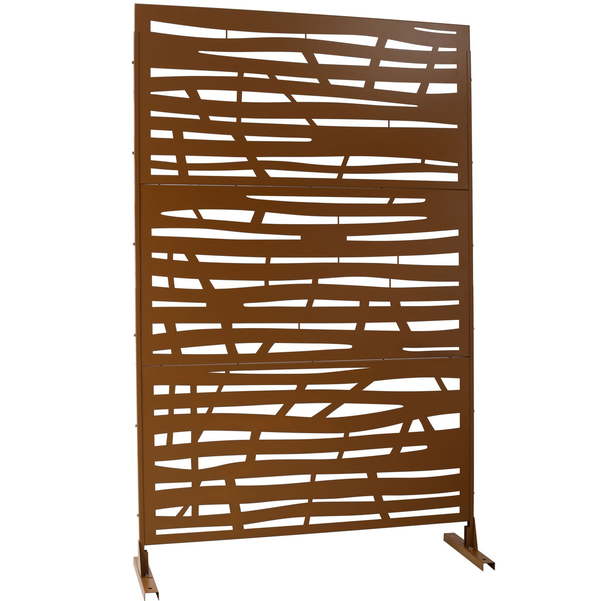 Metal Privacy Screen Room Divider with Durable Construction - Black, White, Dark Brown