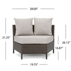 Pt Limon Modern Outdoor Single Sofa with Iron Frame – Pearl Silver or Light Brown