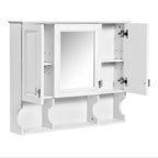 Wall Mounted Bathroom Medicine Cabinet With Mirror & Open Shelves