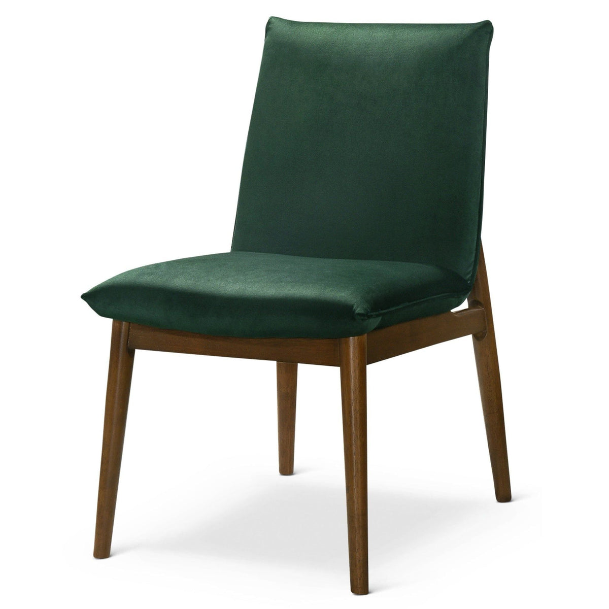 Monza Contemporary Dining Chair Set with Solid Wood Frame - Beige or Dark Green