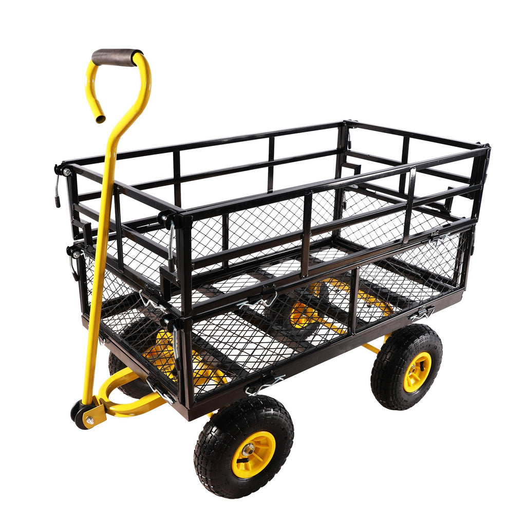 Outdoor Wagon Cart with Metal Frame - Green