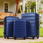 3 Piece Hardside Spinner Luggage Set with TSA Lock - Blue, Purple, Pink, Beige