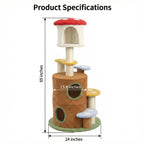 Mushroom Cat Tree With Large Condo Platform Ladder