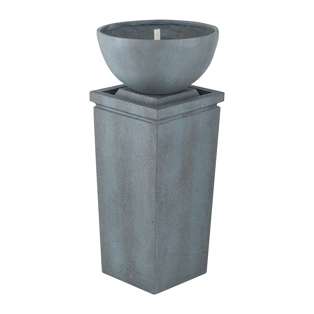 Zen Bowl Outdoor Water Fountain with Relaxing Water Feature - Dark Gray
