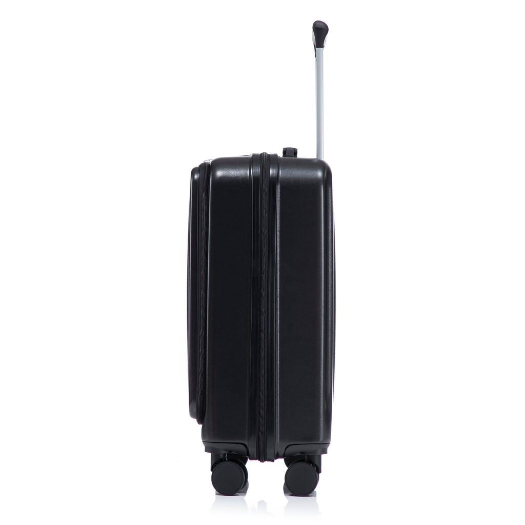 ABS Spinner Wheel Luggage Set with Cosmetic Case - Black