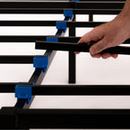 Black Metal Mattress Foundation with Tool-Free Assembly - Black