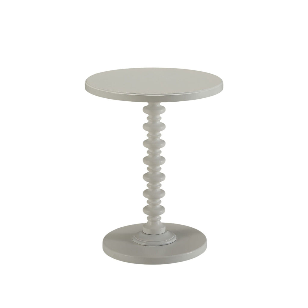 Round Accent Table with Pedestal Base - White or Dark Brown
