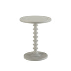 Round Accent Table with Pedestal Base - White or Dark Brown