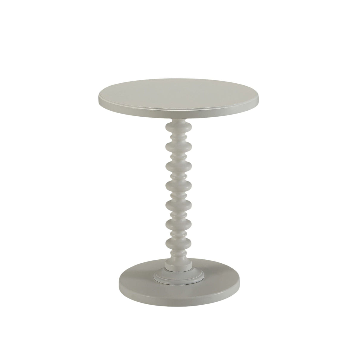 Round Accent Table with Pedestal Base - White or Dark Brown