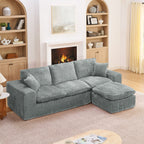 Sectional Sofa with Moveable Ottoman and Modular Design - Multiple Colors