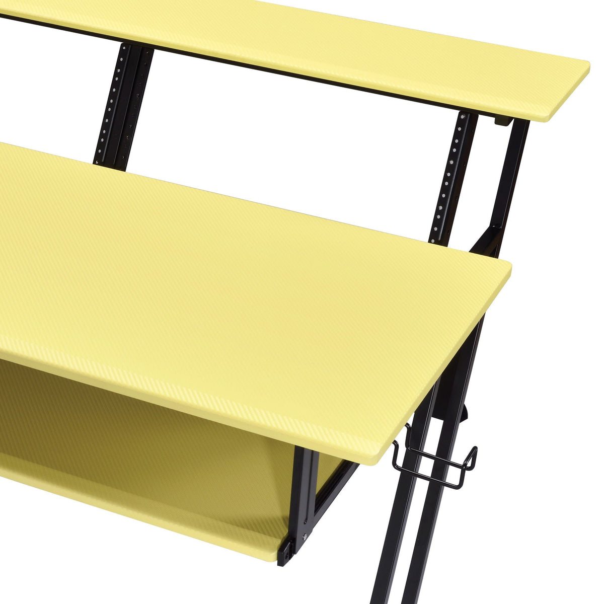 Music Recording Studio Desk with Cable Management - Black and Yellow