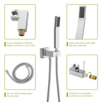 Modern Dual Shower Head System with 16" Ceiling Mount - Multiple Finishes