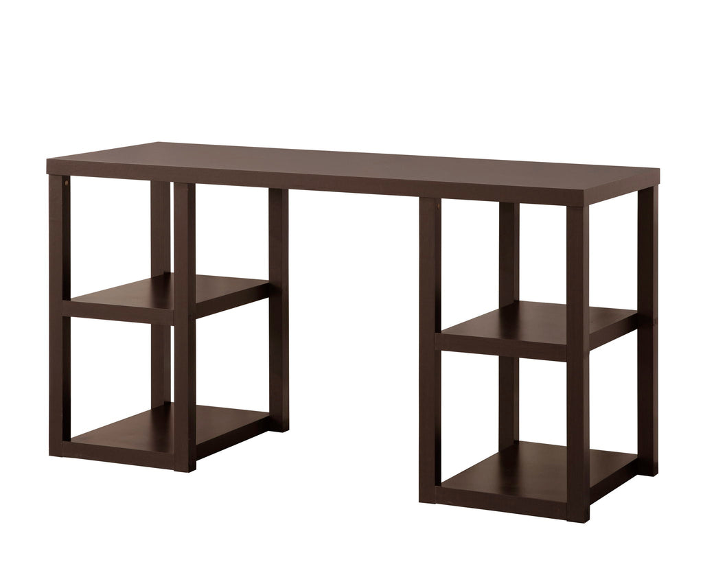 Mahogany Writing Desk with Storage Shelves - 60 Inch Wide