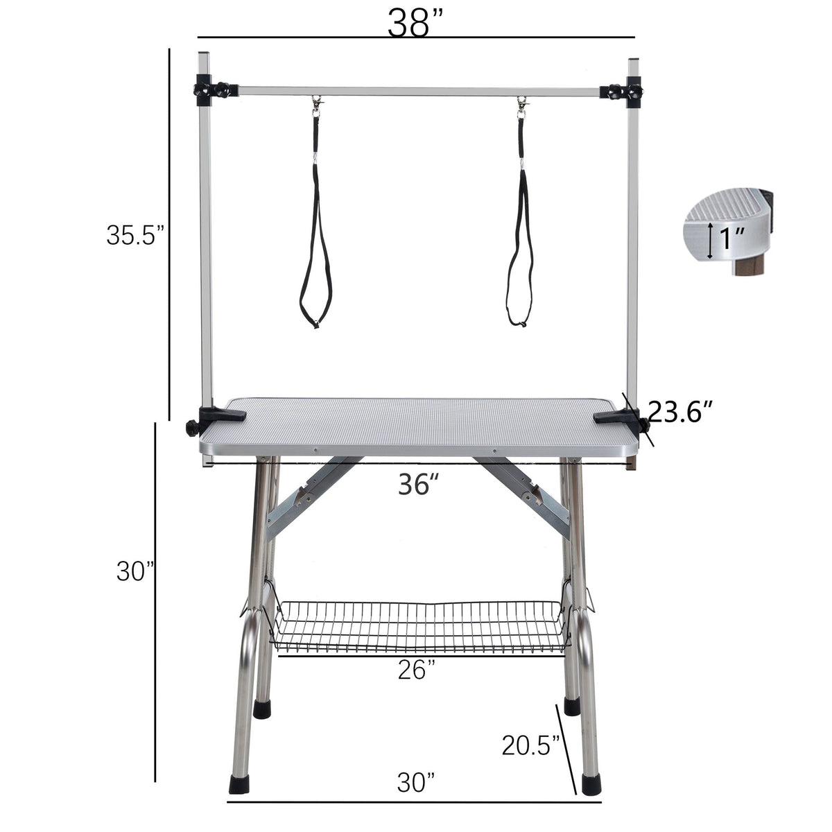 Folding Pet Grooming Table with Adjustable Arm - Multiple Colors