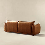Mid-Century Modern Luxury Sofa with Tufted Design - Light Brown or White