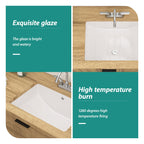 Modern Ceramic Undermount Bathroom Sink with Overflow - White or Black