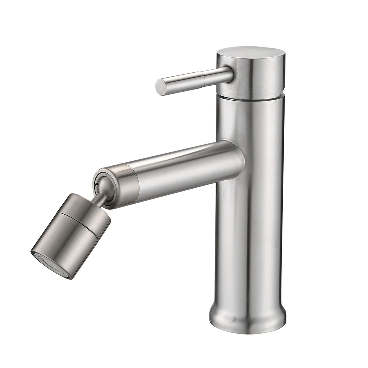 Pearl Silver Bathroom Faucet with 2 Modes and 360° Rotating Aerator