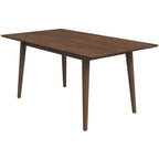 Modern Rectangular Dining Table with Solid Wood Construction - Dark Brown or White