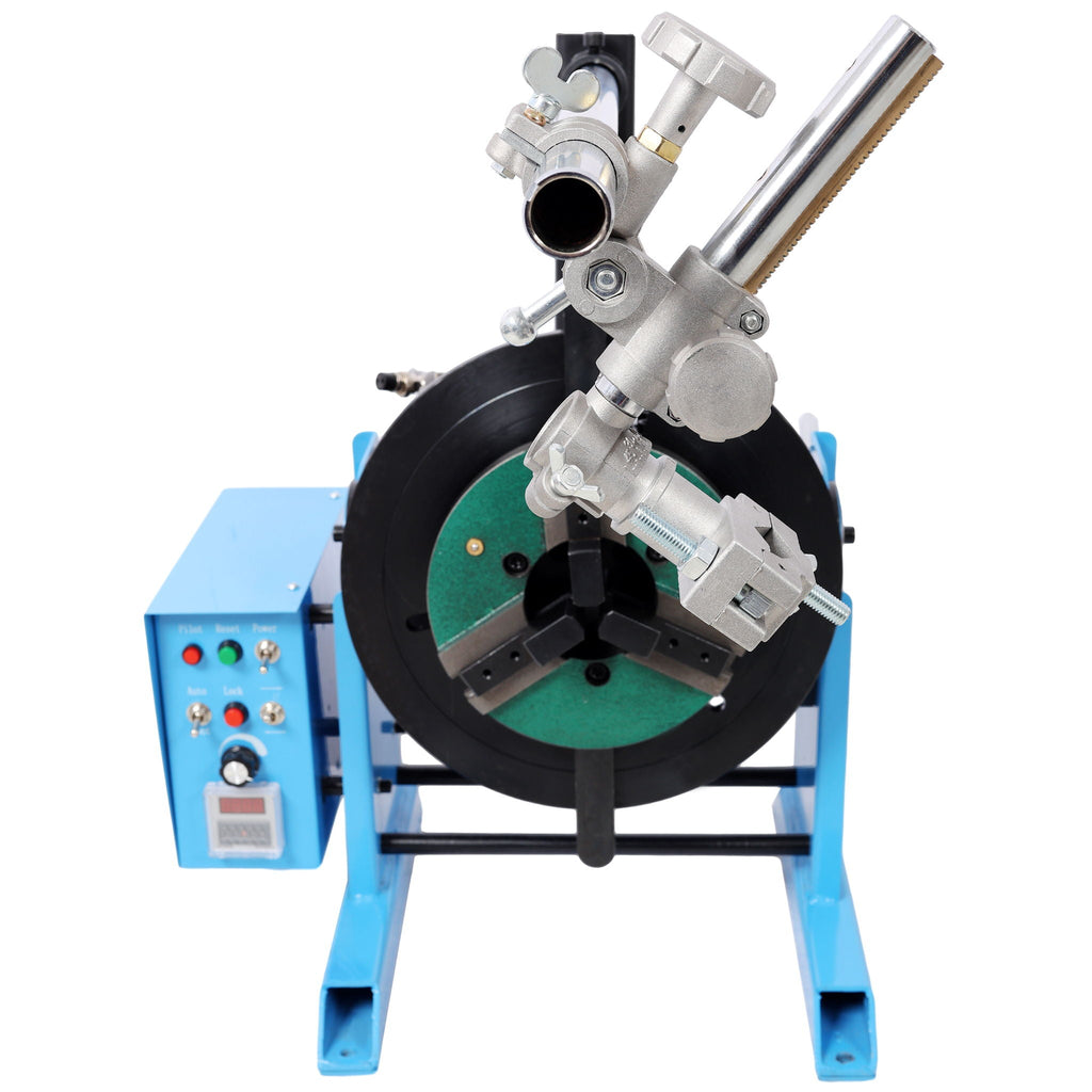 Heavy Duty Rotary Welding Positioner Turntable Table with Manual Tilt - Blue