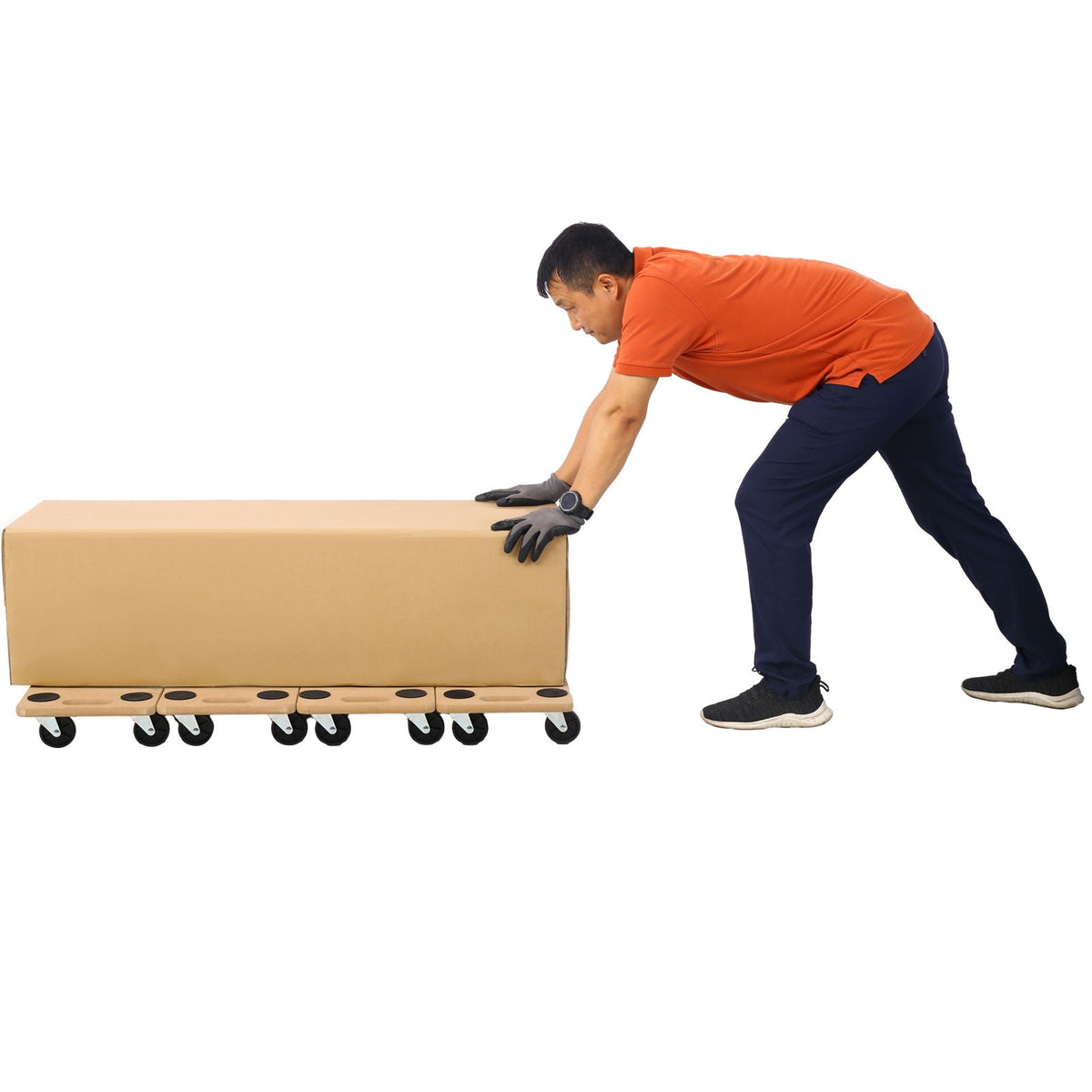 Furniture Moving Dolly, Heavy Duty Wood Rolling Mover with 500 lb Capacity - Natural