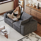 71" Cloud Sofa in Corduroy Fabric with Modular Design - Beige