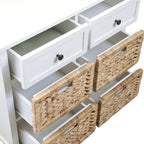 Console Cabinet with Six Storage Drawers - Light Blue or White