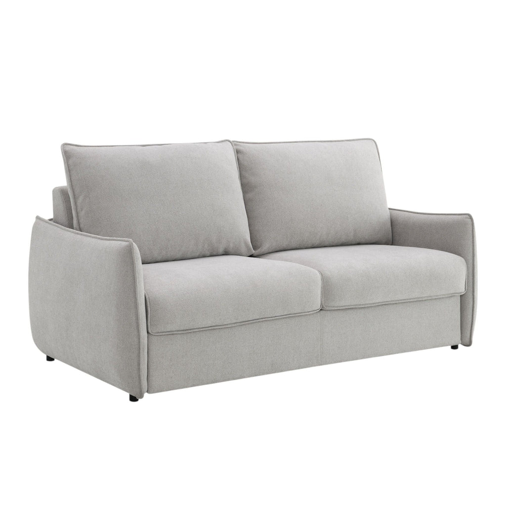 Beige Sleeper Sofa with Memory Foam Mattress